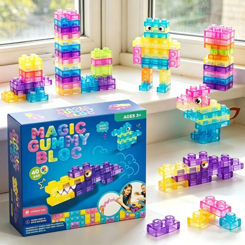 Magic Gummy Bloc Sensory Soft Building Blocks