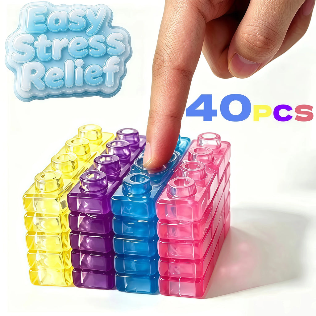 40Pcs Soft Squishy Jelly Stacking Building Blocks