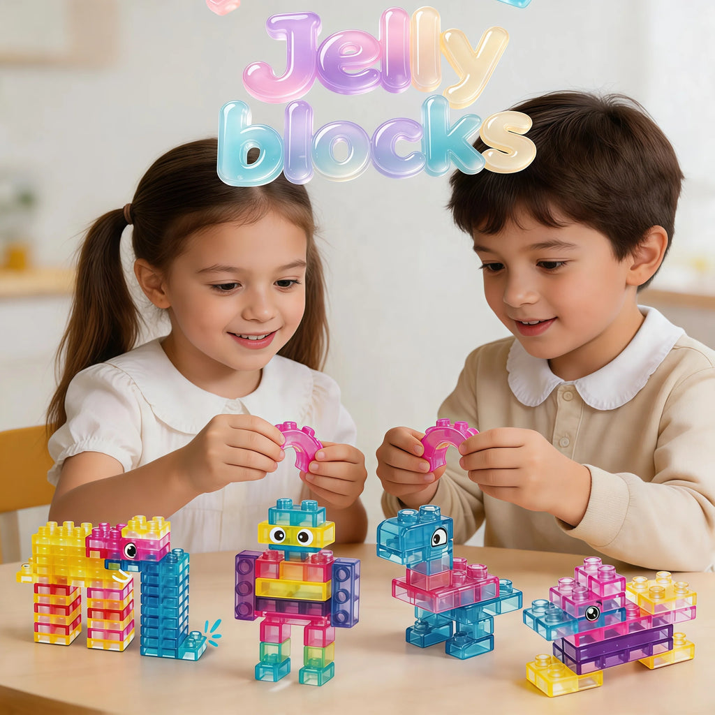 40Pcs Soft Squishy Jelly Stacking Building Blocks